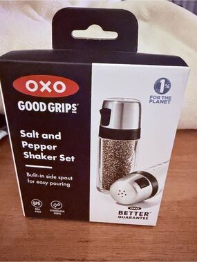 OXO Good Grips Salt and Pepper Shaker Set - Black and Silver